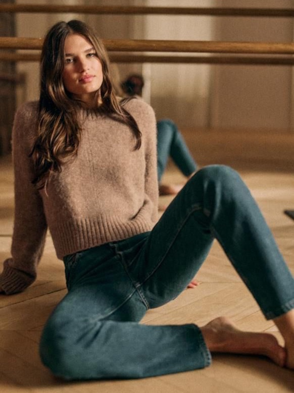 NWT Sézane Sama Jumper in Taupe Size M